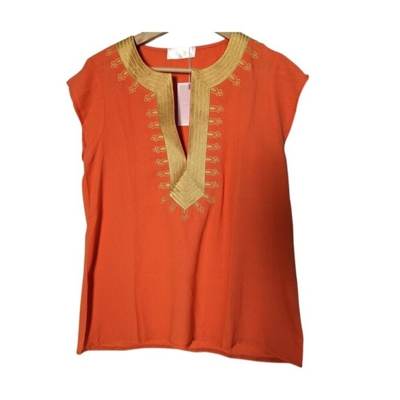 NWT Womens Deep V Neck Size M‎ Short Boutique Sleeve Shreya  Blouse Lq - Picture 4 of 16